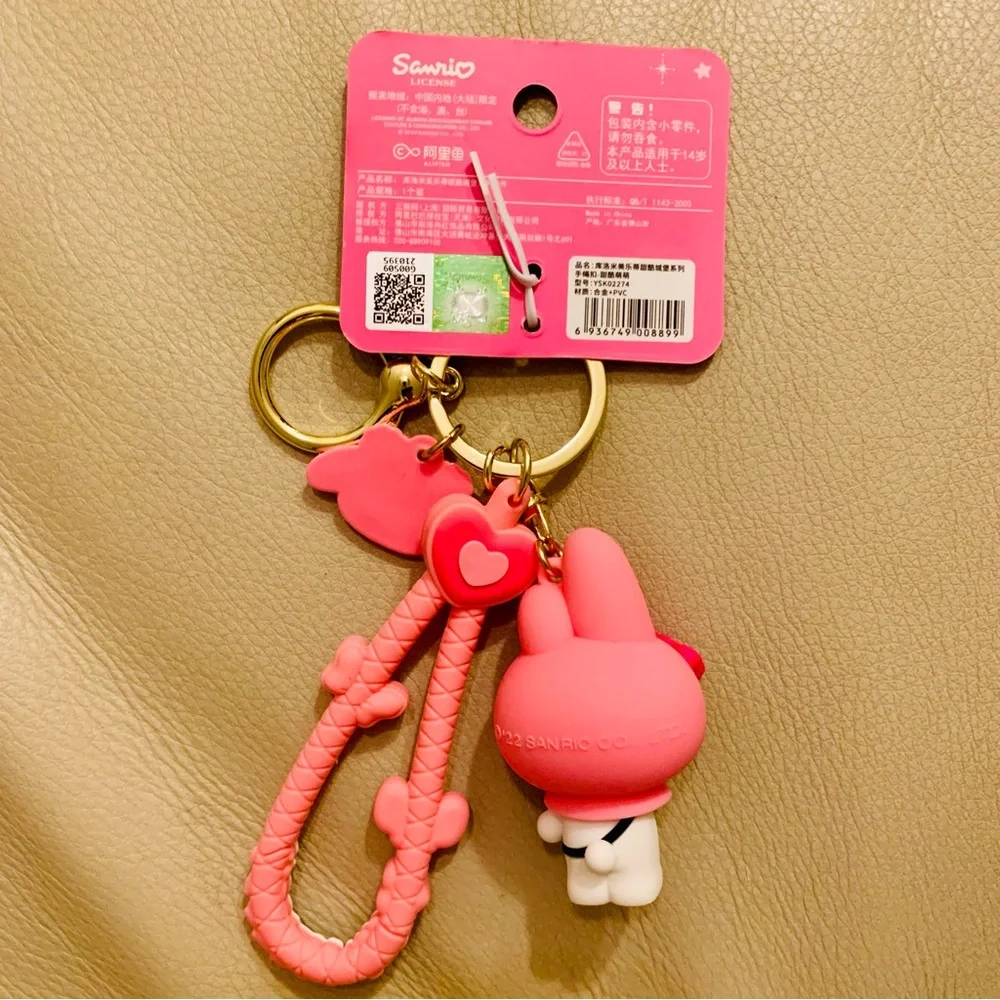 Sanrio My Melody Kuromi Pink Keychain Kawaii Bag Charm Cute Anime Gift New NWT